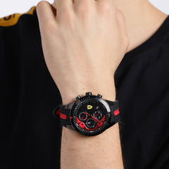 SCUDERIA FERRARI REDREV Chronograph Black Round Dial Men's Watch- 0830592