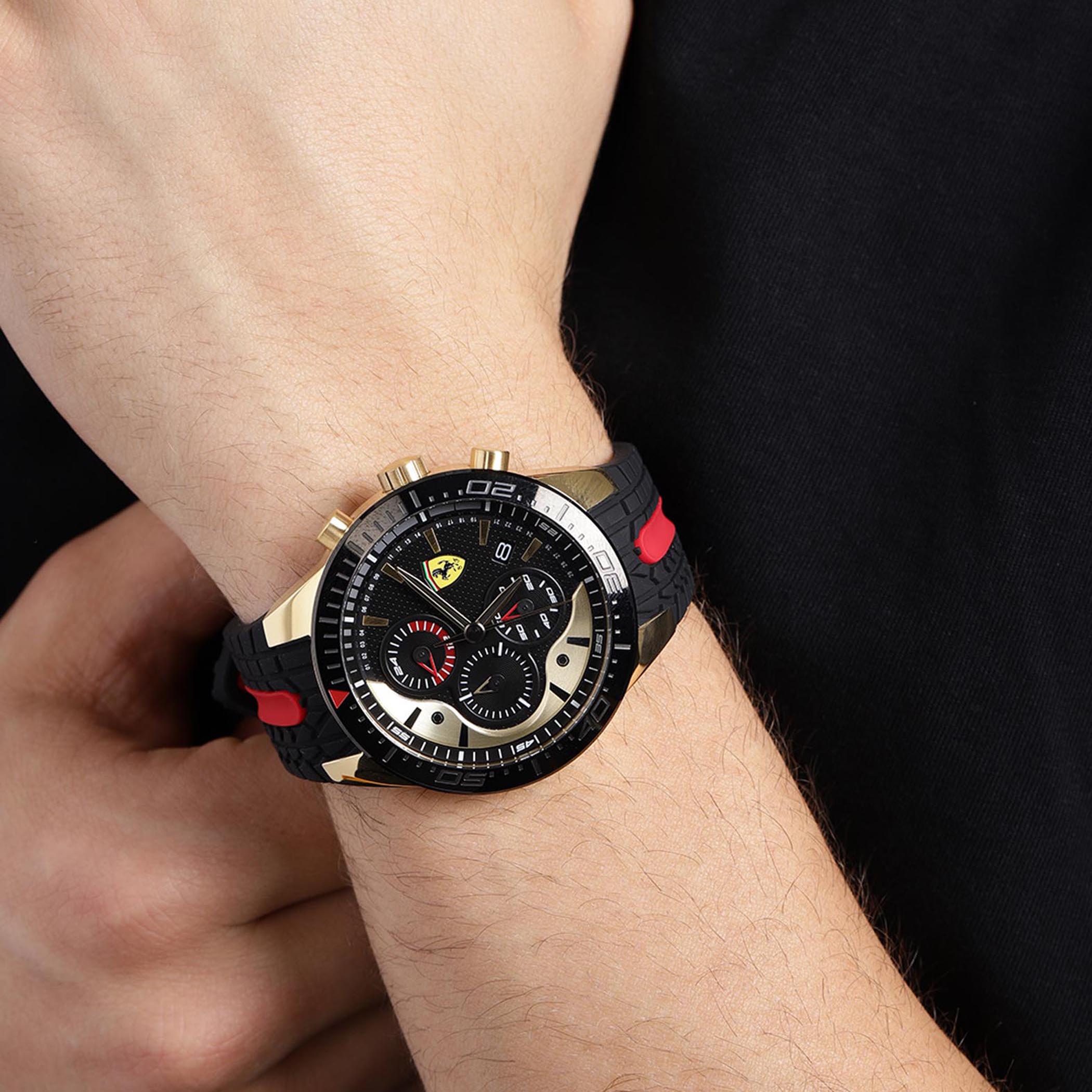 SCUDERIA FERRARI REDREV Chronograph Black Round Dial Men's Watch - 0830593