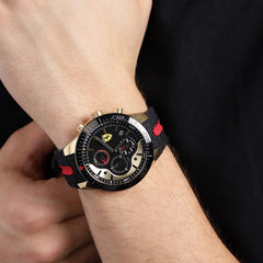 SCUDERIA FERRARI REDREV Chronograph Black Round Dial Men's Watch - 0830593