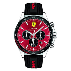 SCUDERIA FERRARI PILOTA Chronograph Red Round Dial Men's Watch- 0830595