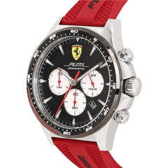 SCUDERIA FERRARI PILOTA Chronograph Black Round Dial Men's Watch- 0830596