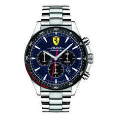 SCUDERIA FERRARI PILOTA Chronograph Blue Round Dial Men's Watch- 0830598