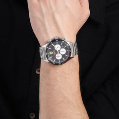 SCUDERIA FERRARI PILOTA Chronograph Black Round Dial Men's Watch- 0830599
