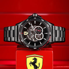 SCUDERIA FERRARI Pilota Skeleton Mechanical Automatic Black Round Dial Men's Watch - 0830602