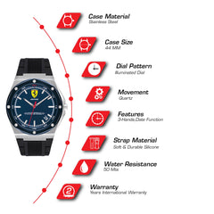 SCUDERIA FERRARI ASPIRE Quartz Blue Round Dial Men's Watch- 0830605