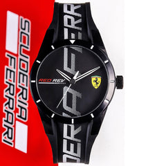 SCUDERIA FERRARI REDREV Quartz Black Round Dial Men's Watch- 0830613