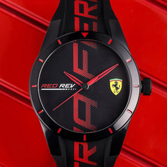SCUDERIA FERRARI REDREV Quartz Black Round Dial Men's Watch- 0830614