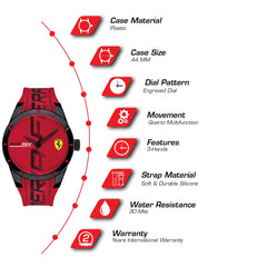 SCUDERIA FERRARI REDREV Analog Red Round Dial Men's Watch - 0830617
