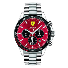 SCUDERIA FERRARI PILOTA Chronograph Red Round Dial Men's Watch - 0830619