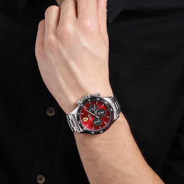 SCUDERIA FERRARI PILOTA Chronograph Red Round Dial Men's Watch - 0830619