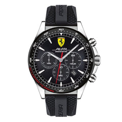 Scuderia Ferrari Pilota Chronograph Black Round Dial Men's Watch- 0830620