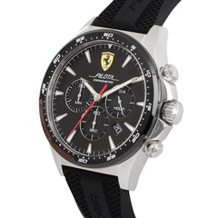Scuderia Ferrari Pilota Chronograph Black Round Dial Men's Watch- 0830620