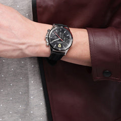 Scuderia Ferrari Pilota Chronograph Black Round Dial Men's Watch- 0830620