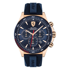 SCUDERIA FERRARI Pilota Chronograph Blue Round Dial Men's Watch - 0830621