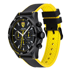 SCUDERIA FERRARI PILOTA Chronograph Black Round Dial Men's Watch- 0830622