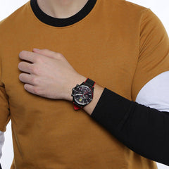 SCUDERIA FERRARI PILOTA Chronograph Black Round Dial Men's Watch- 0830623