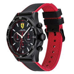 SCUDERIA FERRARI PILOTA Chronograph Black Round Dial Men's Watch- 0830623