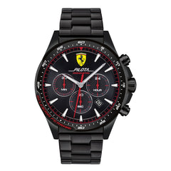 SCUDERIA FERRARI PILOTA Chronograph Black Round Dial Men's Watch- 0830624