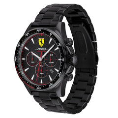 SCUDERIA FERRARI PILOTA Chronograph Black Round Dial Men's Watch- 0830624