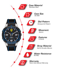 SCUDERIA FERRARI APEX Analog Black Round Dial Men's Watch - 0830632