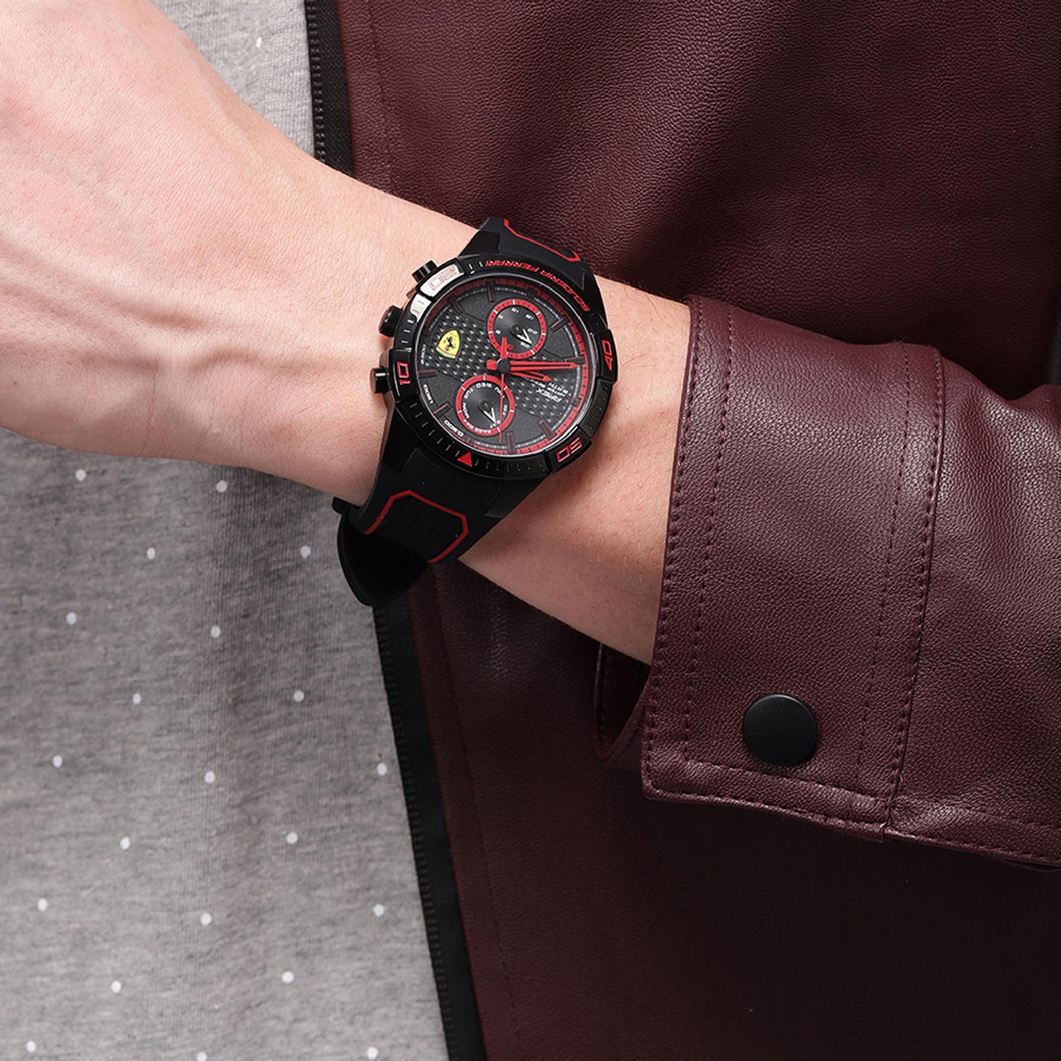 SCUDERIA FERRARI APEX Multifunction Black Round Dial Men's Watch - 0830634