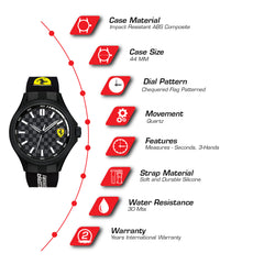SCUDERIA FERRARI PIT CREW Quartz Black Round Dial Men's Watch- 0830644