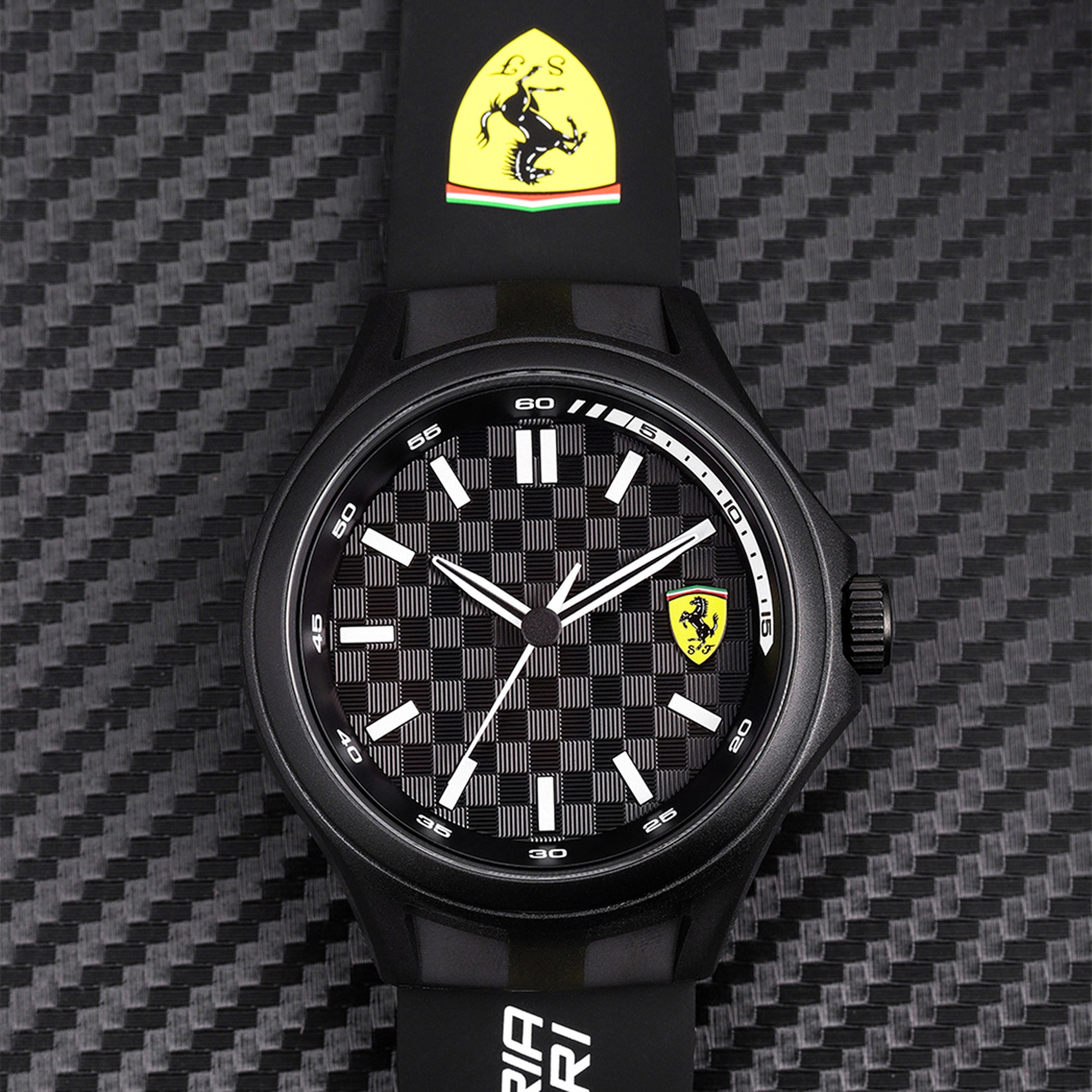 SCUDERIA FERRARI PIT CREW Quartz Black Round Dial Men's Watch- 0830644