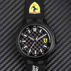 SCUDERIA FERRARI PIT CREW Quartz Black Round Dial Men's Watch- 0830644