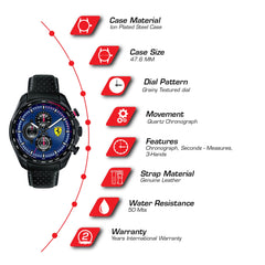 SCUDERIA FERRARI SPEEDRACER Chronograph Blue Round Dial Men's Watch- 0830649