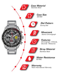 SCUDERIA FERRARI SPEEDRACER Chronograph Black Round Dial Men's Watch - 0830652