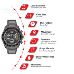 SCUDERIA FERRARI SPEEDRACER Chronograph Black Round Dial Men's Watch - 0830653
