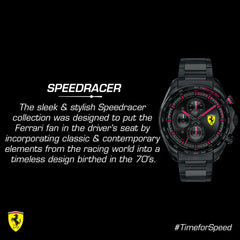 SCUDERIA FERRARI SPEEDRACER Chronograph Black Round Dial Men's Watch- 0830654