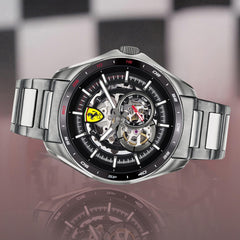 SCUDERIA FERRARI SPEEDRACER Mechanical Automatic Black Skeleton Round Dial Men's Watch - 0830656