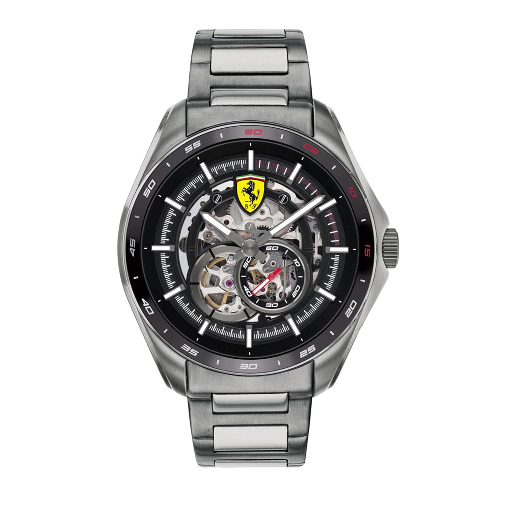 SCUDERIA FERRARI SPEEDRACER Mechanical Automatic Black Skeleton Round Dial Men's Watch - 0830656