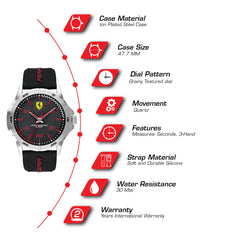 SCUDERIA FERRARI SF BASICS Quartz Black Round Dial Men's Watch- 0830668