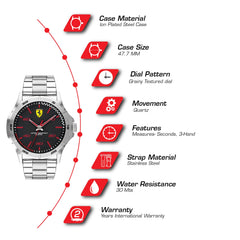 SCUDERIA FERRARI SF BASICS Quartz Black Round Dial Men's Watch- 0830669