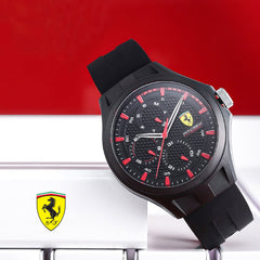 SCUDERIA FERRARI PIT CREW Multifunction Black Round Dial Men's Watch- 0830678