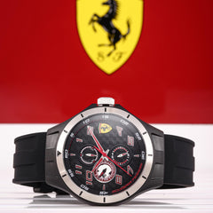 SCUDERIA FERRARI Lap Time Multifunction Black Round Dial Men's Watch - 0830679