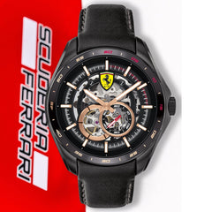 SCUDERIA FERRARI SPEEDRACER Automatic Black Round Dial Men's Watch- 0830688