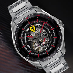 SCUDERIA FERRARI SPEEDRACER Automatic Black Round Dial Men's Watch- 0830689