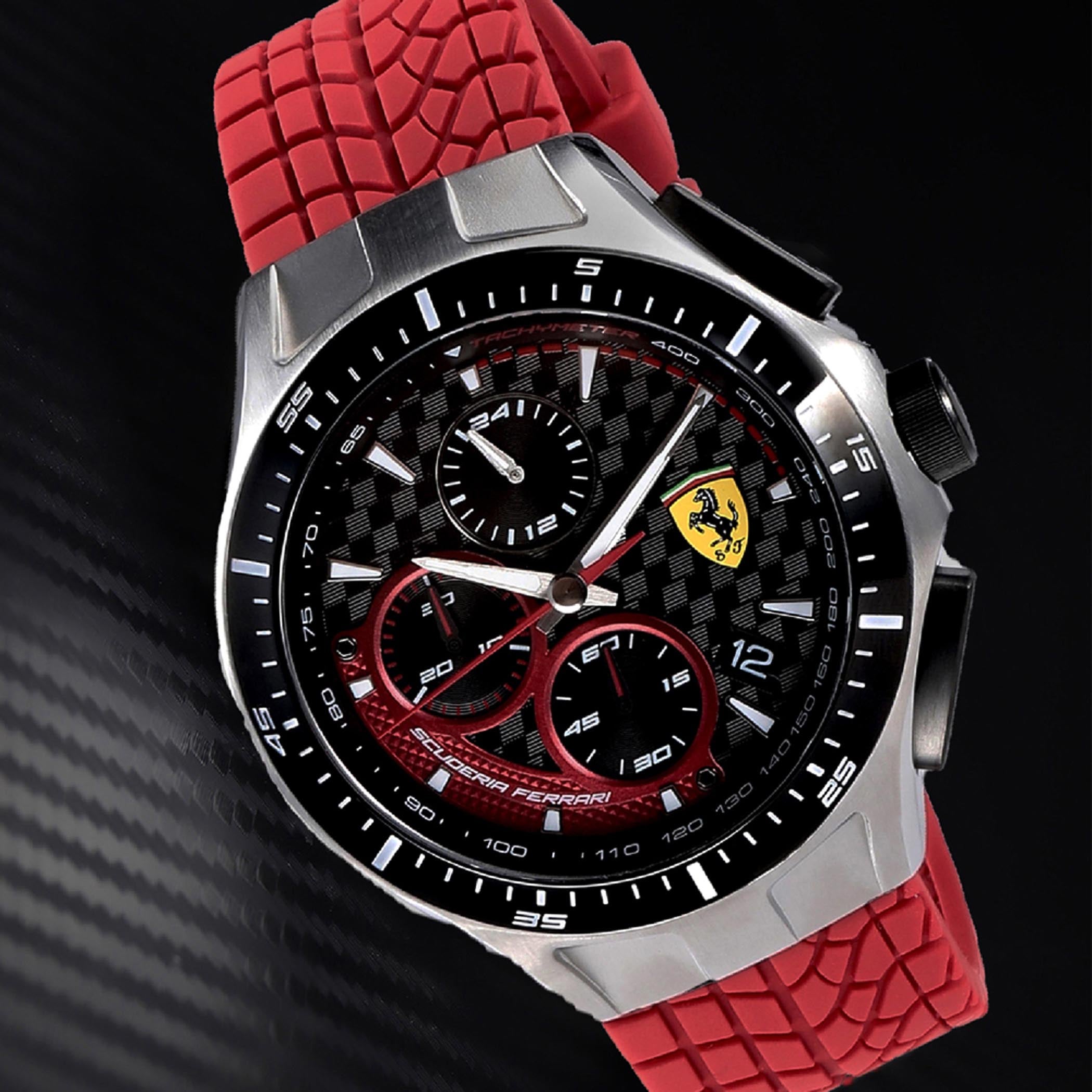 SCUDERIA FERRARI RACE DAY Chronograph Black Round Dial Men's Watch - 0830697
