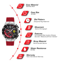 SCUDERIA FERRARI RACE DAY Chronograph Black Round Dial Men's Watch - 0830697
