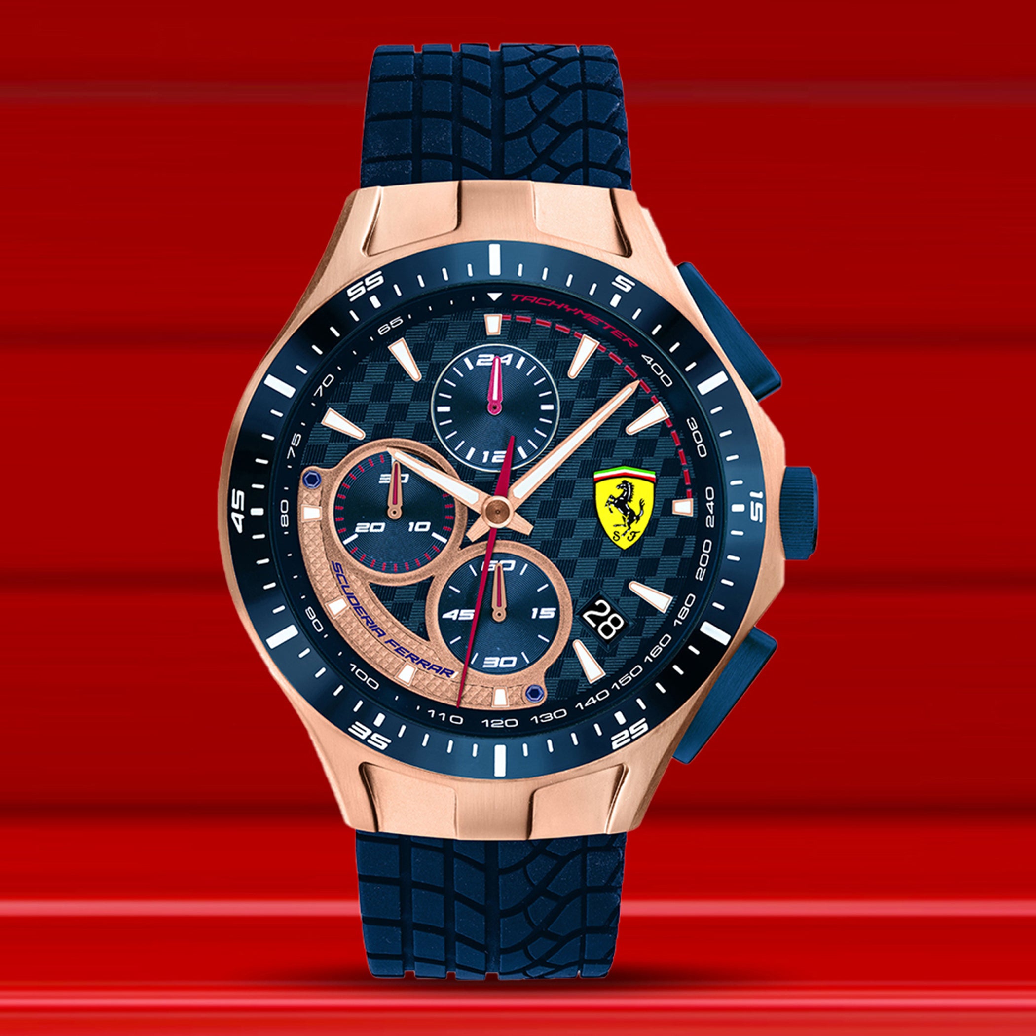 SCUDERIA FERRARI RACE DAY Chronograph Blue Round Dial Men's Watch- 0830699