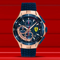 SCUDERIA FERRARI RACE DAY Chronograph Blue Round Dial Men's Watch- 0830699