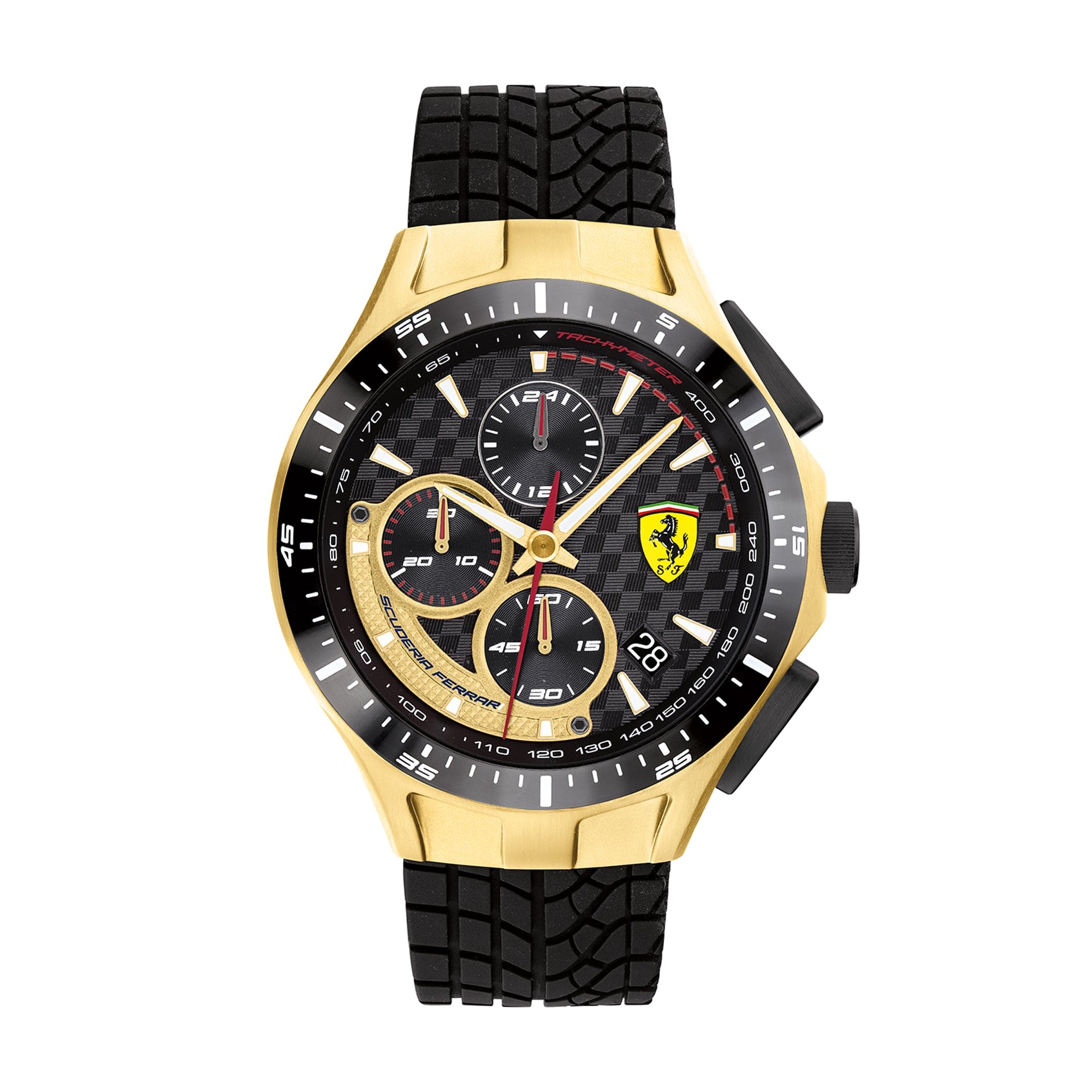 SCUDERIA FERRARI RACE DAY Chronograph Black Round Dial Men's Watch- 0830700