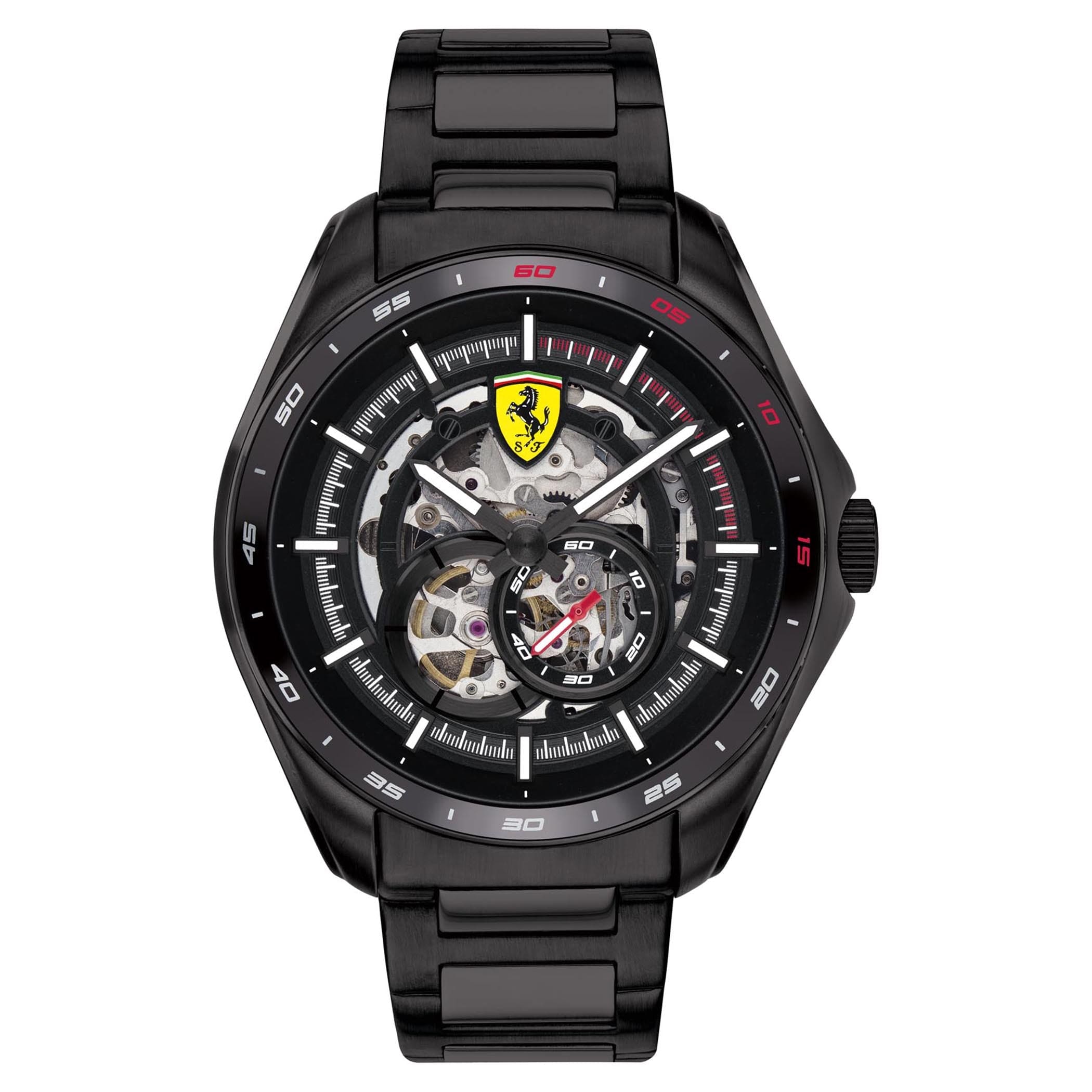 SCUDERIA FERRARI SPEEDRACER Mechanical Automatic Black Skeleton Round Dial Men's Watch - 0830708