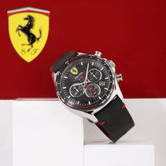 Scuderia Ferrari Pilota Evo Chronograph Black Round Dial Men's Watch- 0830710