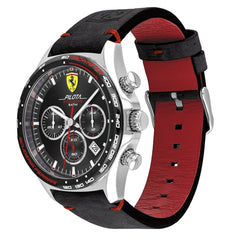 Scuderia Ferrari Pilota Evo Chronograph Black Round Dial Men's Watch- 0830710