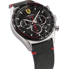 Scuderia Ferrari Pilota Evo Chronograph Black Round Dial Men's Watch- 0830710