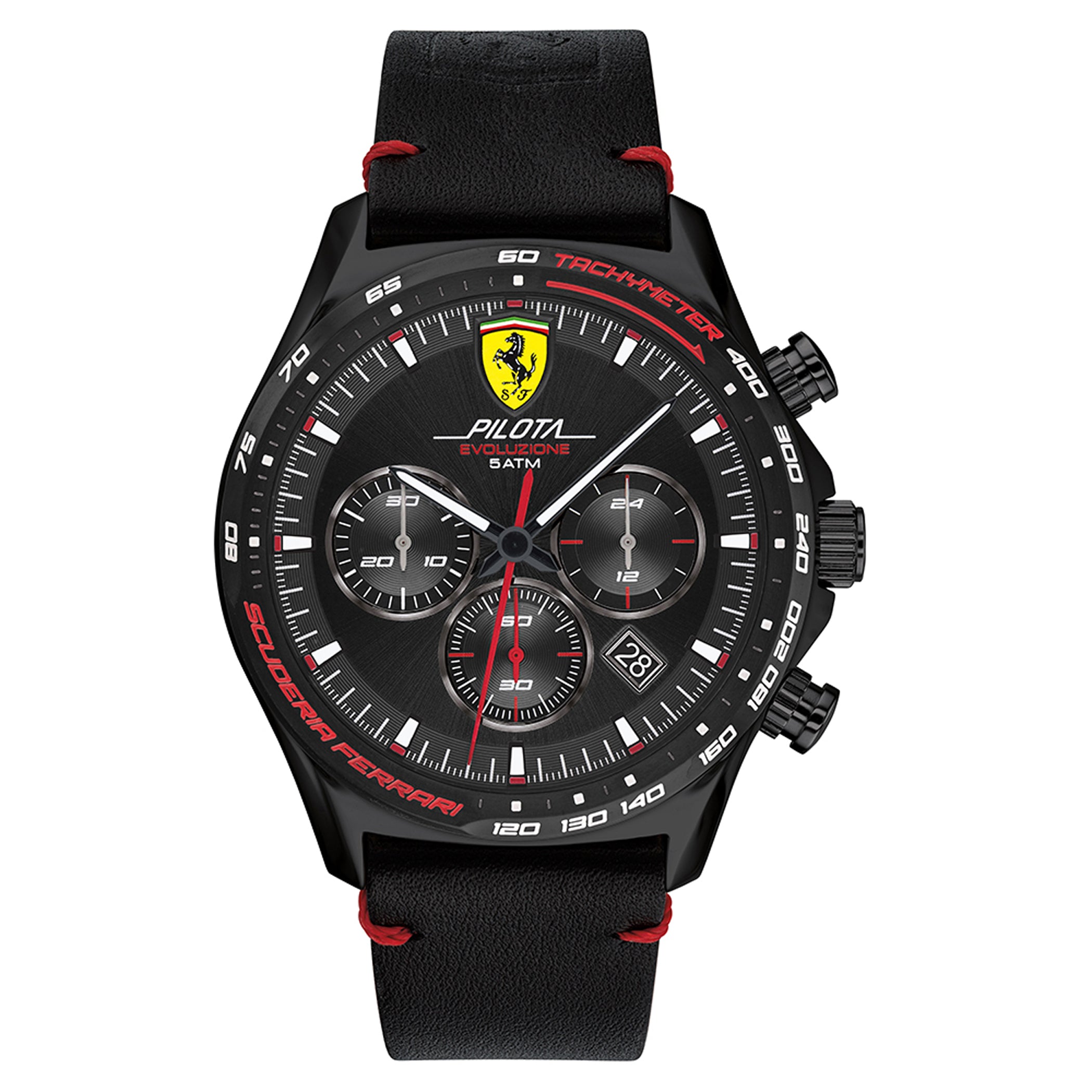 SCUDERIA FERRARI PILOTA EVO Chronograph Black Round Dial Men's Watch- 0830712
